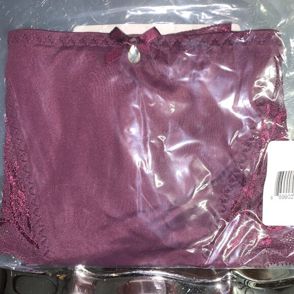 Set of 3! Thongs 2XL Panties Bramour Tribeca 2XL FITS 33-34" Lace Brief Burgundy - Picture 8 of 16